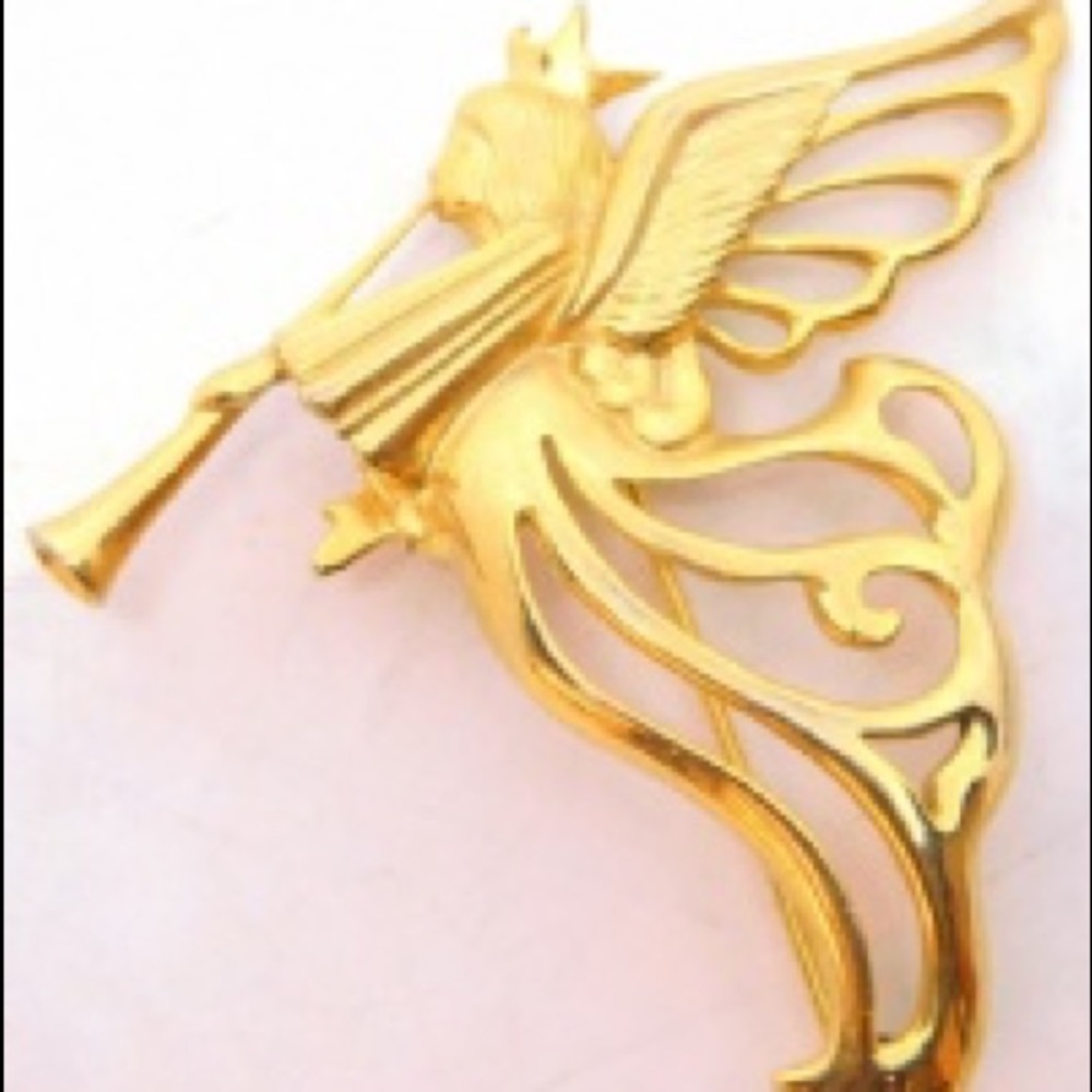 Givenchy Gilded Gold Vermeil  Angel" Brooch